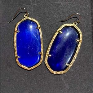 Kendra Scott Danielle Gold Statement Earring in Cobalt